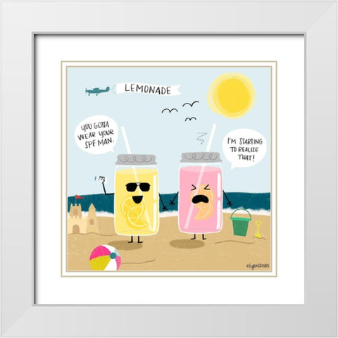 Lemonade White Modern Wood Framed Art Print with Double Matting by Brown, Kyra