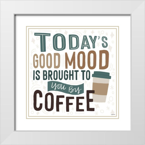Todays Mood White Modern Wood Framed Art Print with Double Matting by Brown, Kyra