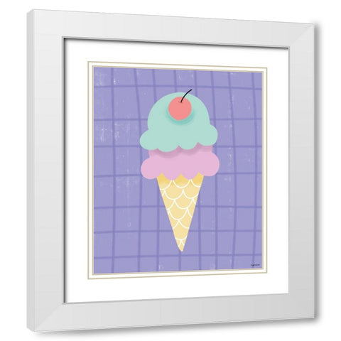 Ice Cream II White Modern Wood Framed Art Print with Double Matting by Brown, Kyra