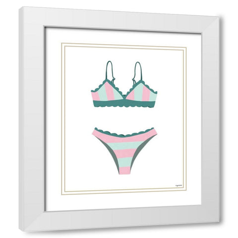 Swimsuit White Modern Wood Framed Art Print with Double Matting by Brown, Kyra