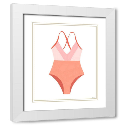 Swimsuit II White Modern Wood Framed Art Print with Double Matting by Brown, Kyra