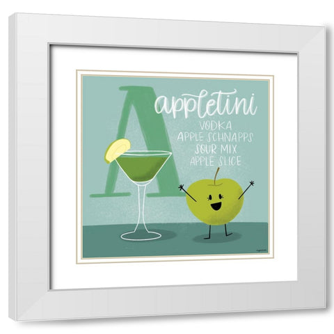 Appletini White Modern Wood Framed Art Print with Double Matting by Brown, Kyra