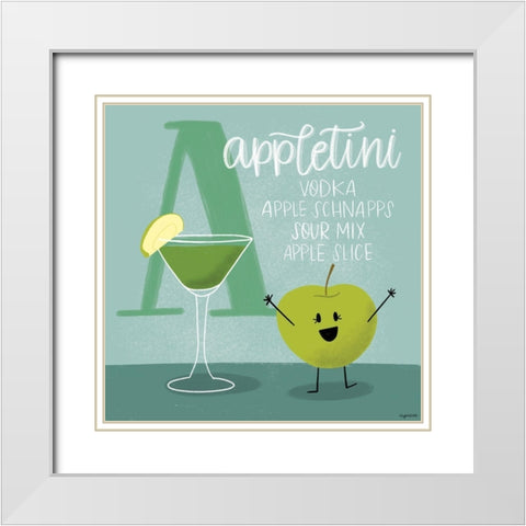 Appletini White Modern Wood Framed Art Print with Double Matting by Brown, Kyra