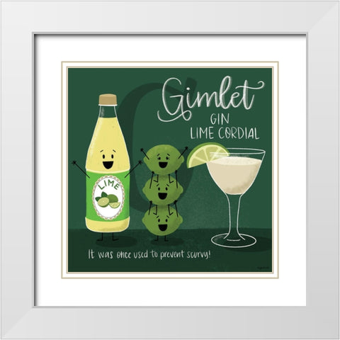 Gimlet White Modern Wood Framed Art Print with Double Matting by Brown, Kyra