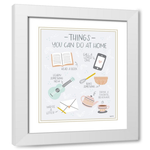 Things to Do at Home White Modern Wood Framed Art Print with Double Matting by Brown, Kyra