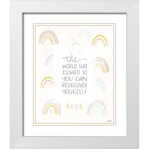 World Slowed White Modern Wood Framed Art Print with Double Matting by Brown, Kyra