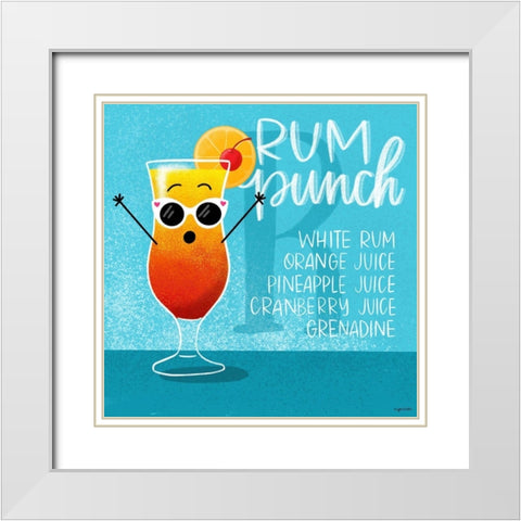 Rum Punch White Modern Wood Framed Art Print with Double Matting by Brown, Kyra