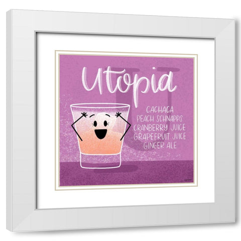 Utopia White Modern Wood Framed Art Print with Double Matting by Brown, Kyra
