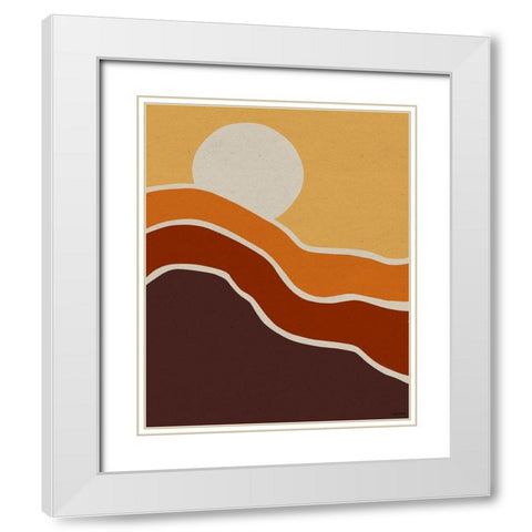 70s Sunset White Modern Wood Framed Art Print with Double Matting by Brown, Kyra