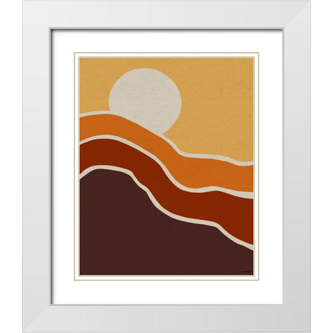 70s Sunset White Modern Wood Framed Art Print with Double Matting by Brown, Kyra