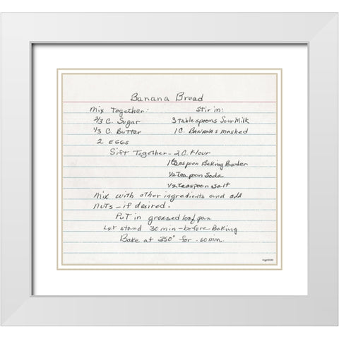 Banana Bread White Modern Wood Framed Art Print with Double Matting by Brown, Kyra