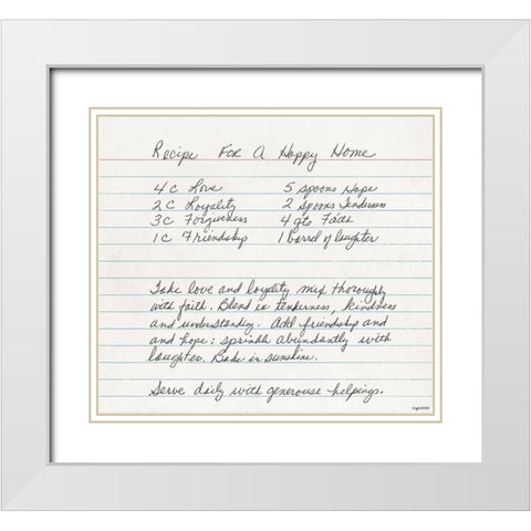 Happy Home White Modern Wood Framed Art Print with Double Matting by Brown, Kyra