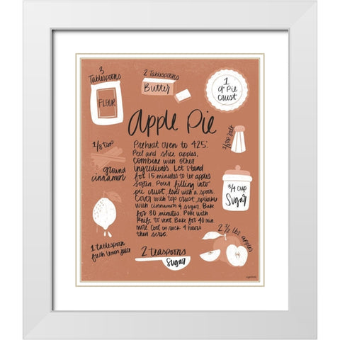 Apple Pie White Modern Wood Framed Art Print with Double Matting by Brown, Kyra