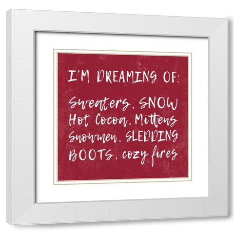 Winter Dreaming White Modern Wood Framed Art Print with Double Matting by Brown, Kyra