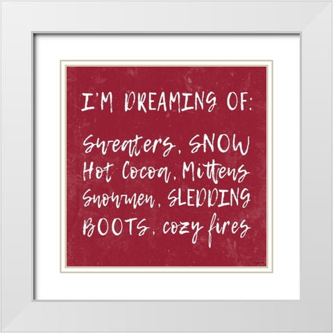 Winter Dreaming White Modern Wood Framed Art Print with Double Matting by Brown, Kyra