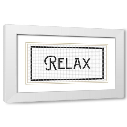Relax White Modern Wood Framed Art Print with Double Matting by Brown, Kyra