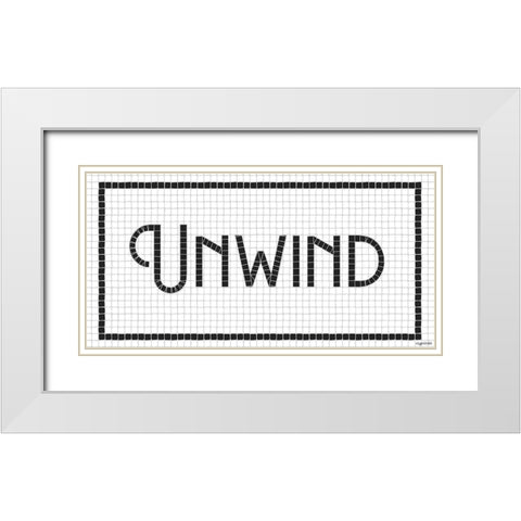 Unwind White Modern Wood Framed Art Print with Double Matting by Brown, Kyra