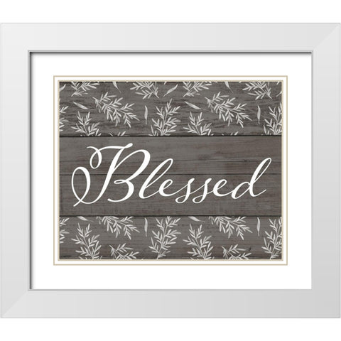 Blessed White Modern Wood Framed Art Print with Double Matting by Brown, Kyra