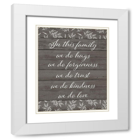 Family Rules White Modern Wood Framed Art Print with Double Matting by Brown, Kyra