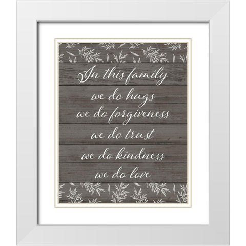 Family Rules White Modern Wood Framed Art Print with Double Matting by Brown, Kyra