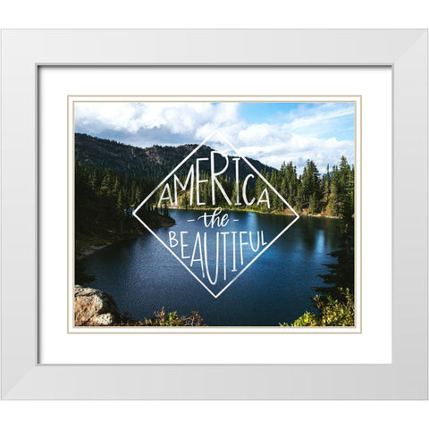 America the Beautiful White Modern Wood Framed Art Print with Double Matting by Brown, Kyra