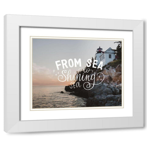 Sea to Shining Sea White Modern Wood Framed Art Print with Double Matting by Brown, Kyra