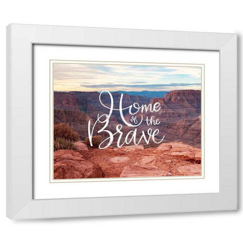 Home of the Brave White Modern Wood Framed Art Print with Double Matting by Brown, Kyra
