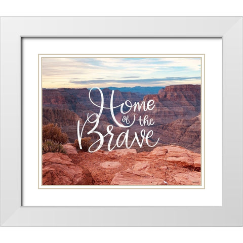 Home of the Brave White Modern Wood Framed Art Print with Double Matting by Brown, Kyra