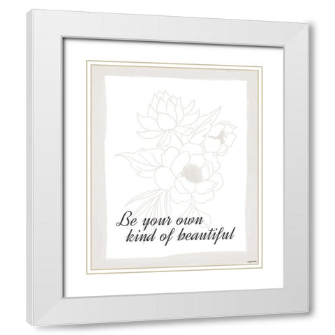 Beautiful White Modern Wood Framed Art Print with Double Matting by Brown, Kyra