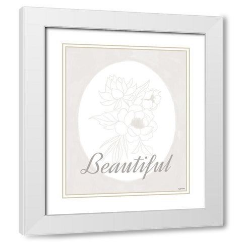 Beautiful White Modern Wood Framed Art Print with Double Matting by Brown, Kyra