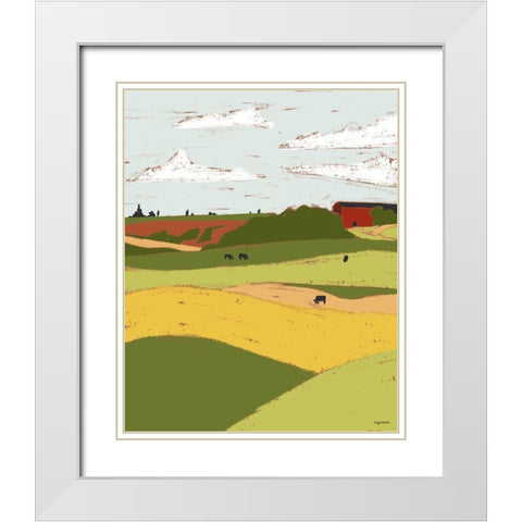 Pasture I White Modern Wood Framed Art Print with Double Matting by Brown, Kyra