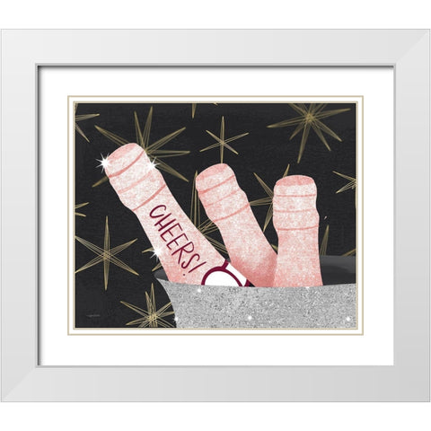 Cheers Bucket White Modern Wood Framed Art Print with Double Matting by Brown, Kyra