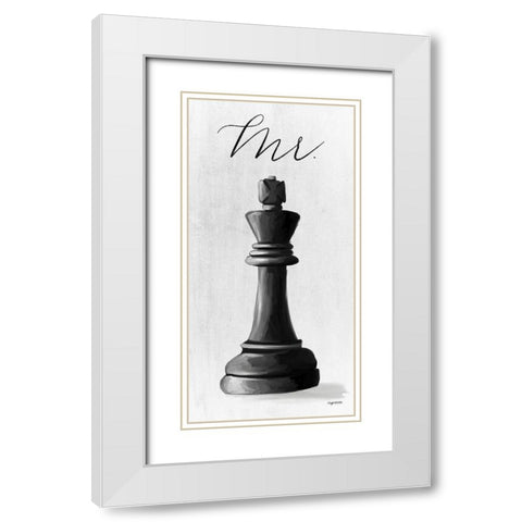 Mr. King White Modern Wood Framed Art Print with Double Matting by Brown, Kyra