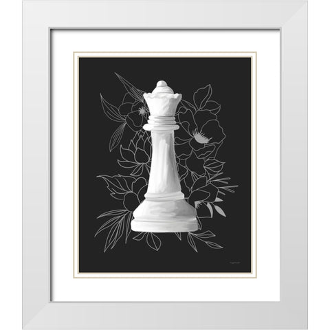 White Queen Floral White Modern Wood Framed Art Print with Double Matting by Brown, Kyra