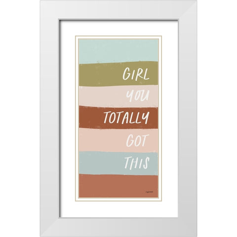 Girl White Modern Wood Framed Art Print with Double Matting by Brown, Kyra