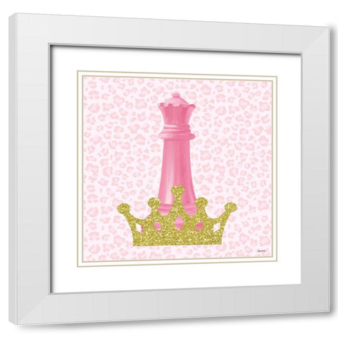 Queen Crown White Modern Wood Framed Art Print with Double Matting by Brown, Kyra