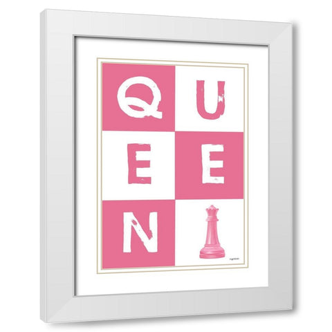 Queen Grid White Modern Wood Framed Art Print with Double Matting by Brown, Kyra