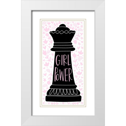 Girl Power White Modern Wood Framed Art Print with Double Matting by Brown, Kyra