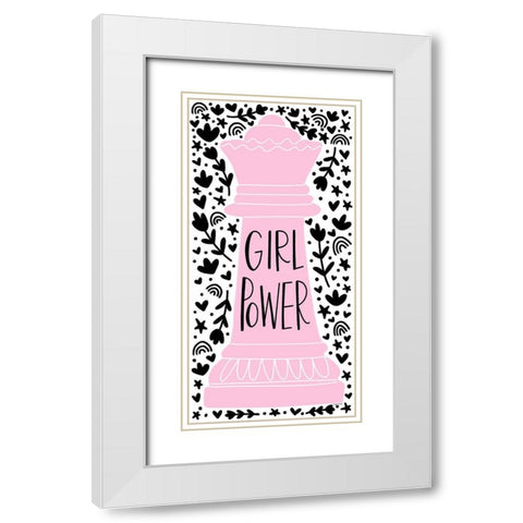 Girl Power II White Modern Wood Framed Art Print with Double Matting by Brown, Kyra