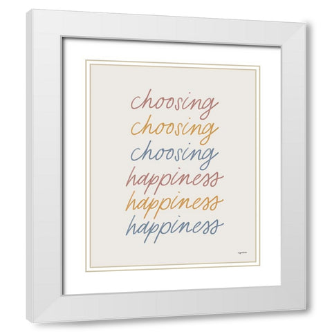 Choosing Happiness White Modern Wood Framed Art Print with Double Matting by Brown, Kyra