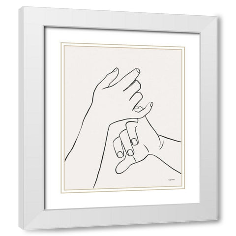 Hands III White Modern Wood Framed Art Print with Double Matting by Brown, Kyra