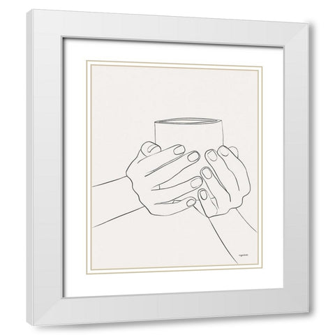 Hands VI White Modern Wood Framed Art Print with Double Matting by Brown, Kyra