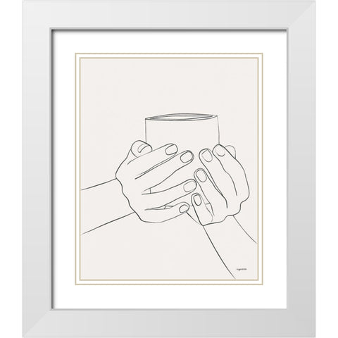 Hands VI White Modern Wood Framed Art Print with Double Matting by Brown, Kyra