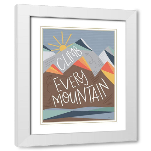 Climb Every Mountain White Modern Wood Framed Art Print with Double Matting by Brown, Kyra