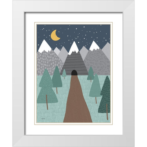 Mountain Road White Modern Wood Framed Art Print with Double Matting by Brown, Kyra