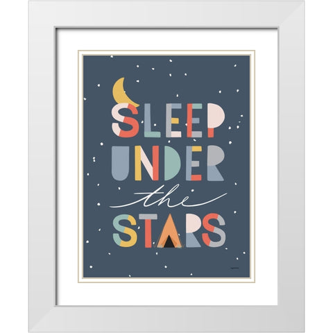 Sleep Under the Stars White Modern Wood Framed Art Print with Double Matting by Brown, Kyra