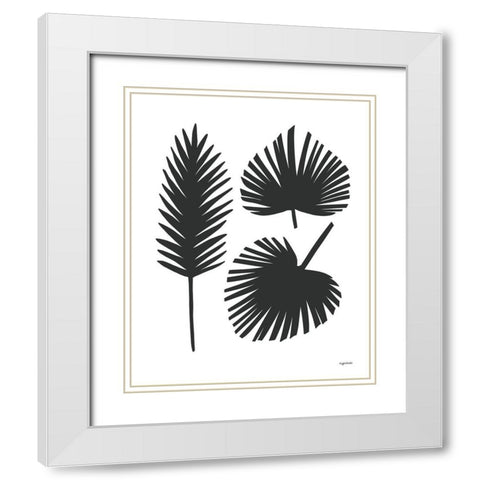 Cali Palms White Modern Wood Framed Art Print with Double Matting by Brown, Kyra