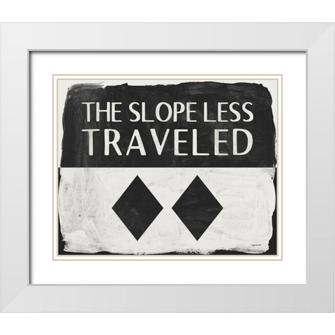 Slope Less Traveled White Modern Wood Framed Art Print with Double Matting by Brown, Kyra