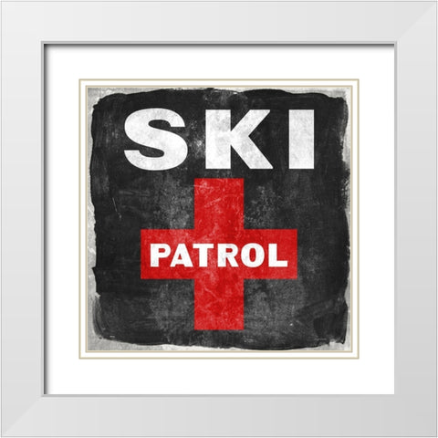 Ski Patrol White Modern Wood Framed Art Print with Double Matting by Brown, Kyra