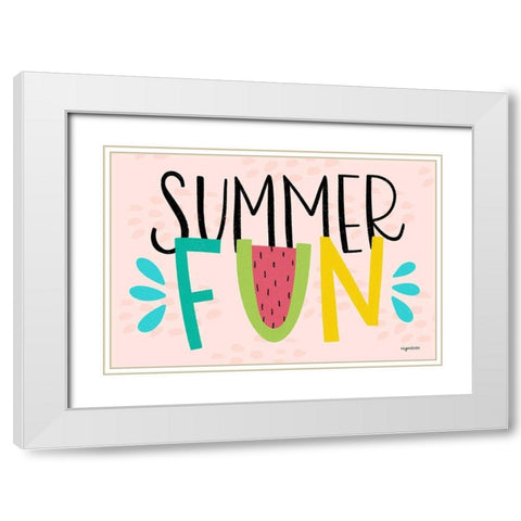 Summer Fun White Modern Wood Framed Art Print with Double Matting by Brown, Kyra